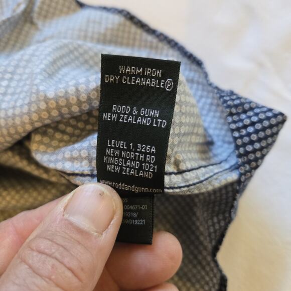 Rodd Gunn Sport Fit Italian Woven Long Sleeve Button Up Shirt Mens Medium Blue - Picture 11 of 12